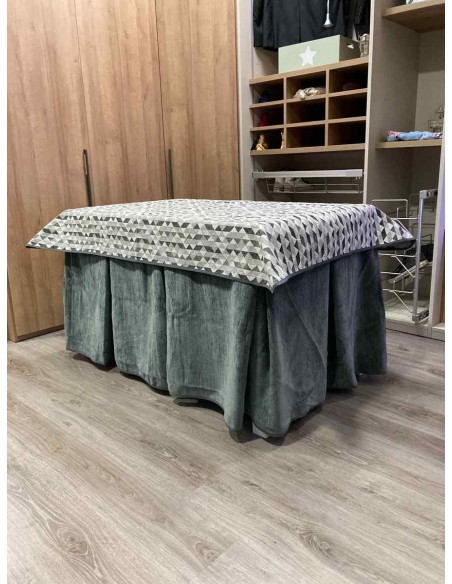 Conjunto Doble Grueso 10 Pliegues Gris con Tapete Sena