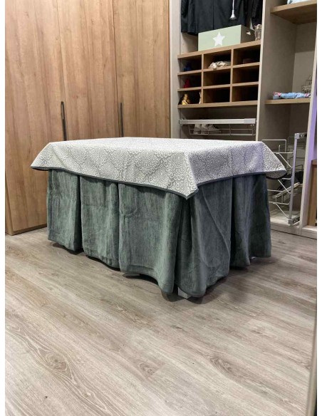 Conjunto Doble Grueso 10 Pliegues Gris con Tapete Sol