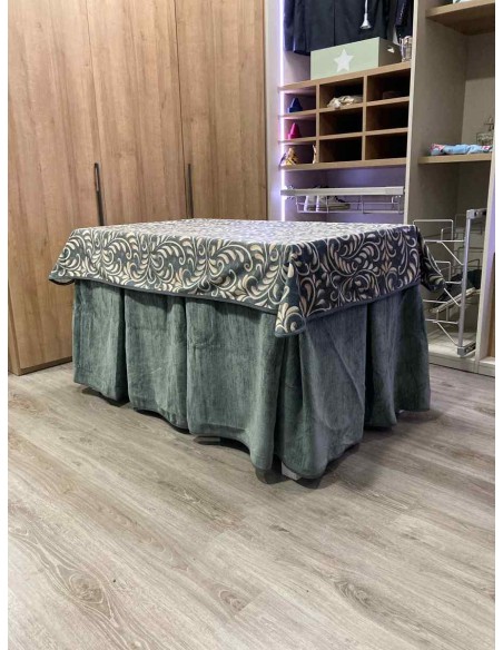 Conjunto Doble Grueso 10 Pliegues Gris con Tapete Nature