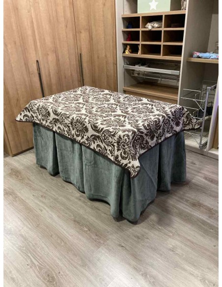 Conjunto Doble Grueso 10 Pliegues Gris con Tapete Ras