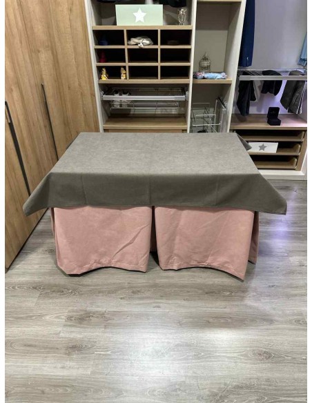 Conjunto Antimanchas Aterciopelada Triplegrueso color Rosa con Tapete Liso Chocolate