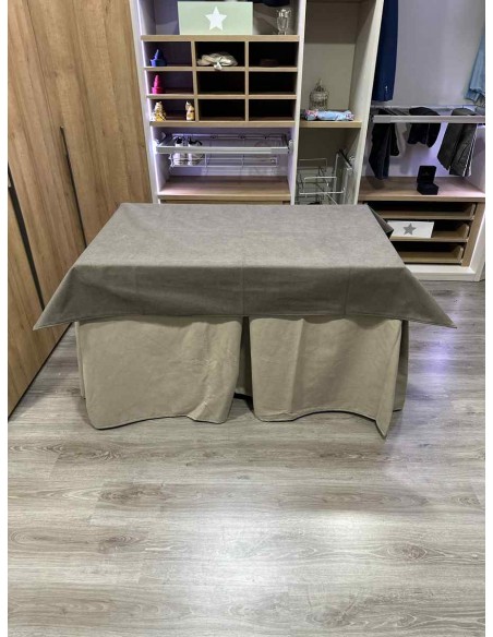 Conjunto Antimanchas Aterciopelada Triplegrueso color Beige con Tapete Liso Chocolate