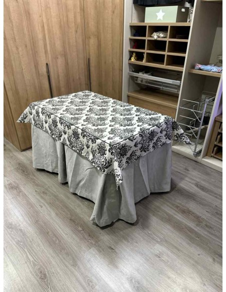 Conjunto Antimanchas Aterciopelada Triplegrueso color Marfil con Tapete Vintage