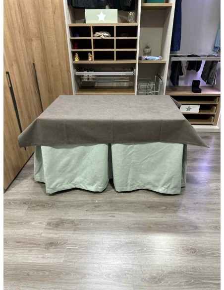 Conjunto Antimanchas Aterciopelada Triplegrueso color Verde Pastel con Tapete Liso Chocolate