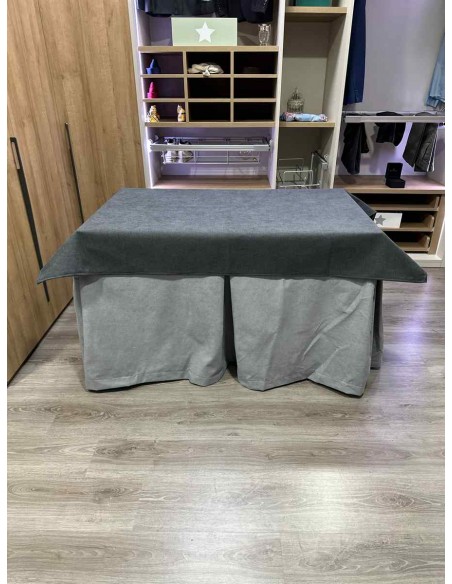 Conjunto Antimanchas Aterciopelada Triplegrueso color Gris con Tapete Liso Grafito