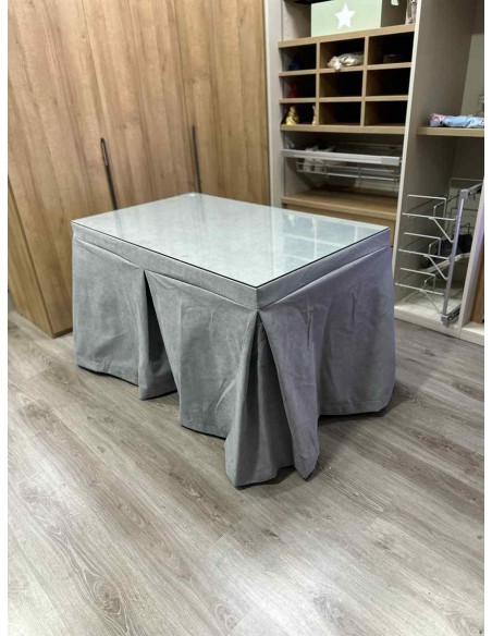 Conjunto Antimanchas Aterciopelada Triplegrueso color Gris