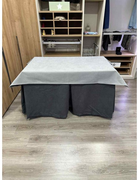 Conjunto Antimanchas Aterciopelada Triplegrueso color Grafito con Tapete Liso Gris