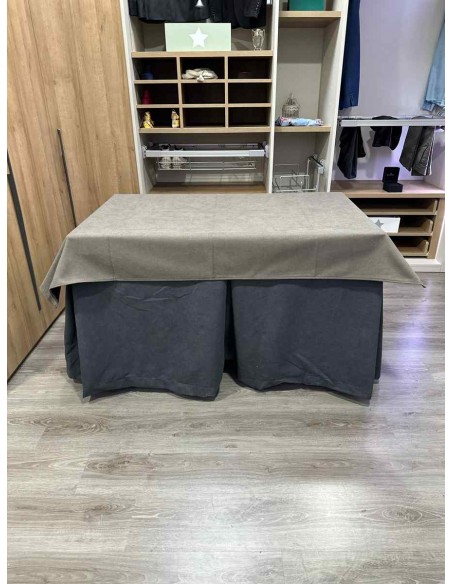 Conjunto Antimanchas Aterciopelada Triplegrueso color Grafito con Tapete Liso Chocolate