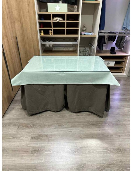 Ropa Antimanchas Aterciopelada Triplegrueso color Chocolate con Tapete Liso Verde Pastel