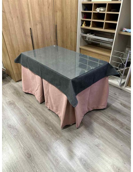 Ropa Antimanchas Aterciopelada Triplegrueso color Rosa con Tapete Liso Grafito