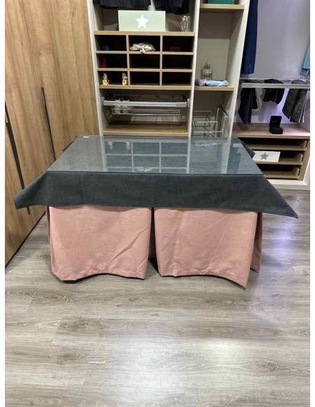 Ropa Antimanchas Aterciopelada Triplegrueso color Rosa con Tapete Liso Grafito