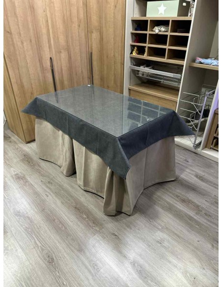 Ropa Antimanchas Aterciopelada Triplegrueso color Beige con Tapete Liso Grafito