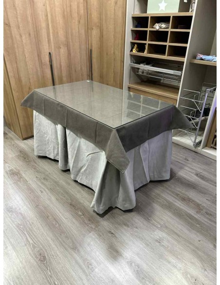 Ropa Antimanchas Aterciopelada Triplegrueso color Marfil con Tapete Liso Chocolate