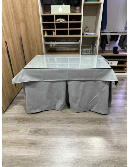 Ropa Antimanchas Aterciopelada Triplegrueso color Gris con Tapete Liso Gris