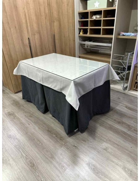 Ropa Antimanchas Aterciopelada Triplegrueso color Grafito con Tapete Liso Marfil