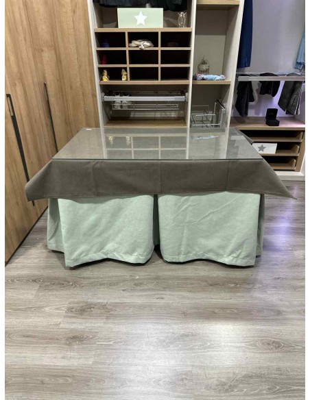 Ropa Antimanchas Aterciopelada Triplegrueso color Verde Pastel con Tapete Liso Chocolate