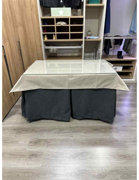 Ropa Antimanchas Aterciopelada Triplegrueso color Grafito con Tapete Liso Beige