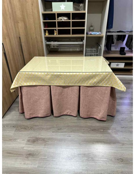 Ropa Antimanchas Extragruesa Ultraeficiente Rosa con Tapete Libano Amarillo