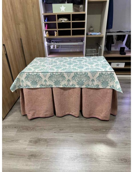 Ropa Antimanchas Extragruesa Ultraeficiente Rosa con Tapete Mosaico Turquesa