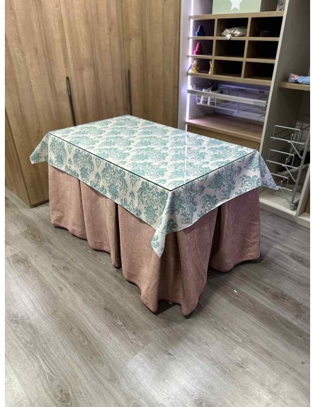 Ropa Antimanchas Extragruesa Ultraeficiente Rosa con Tapete Mosaico Turquesa