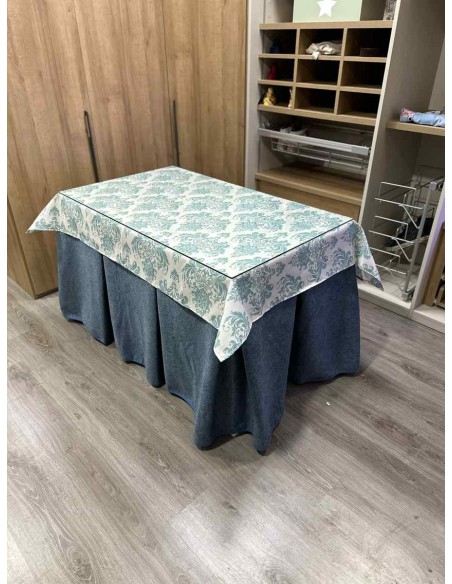 Ropa Antimanchas Extragruesa Ultraeficiente Azul con Tapete Mosaico Turquesa