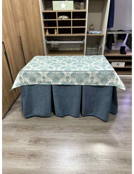 Ropa Antimanchas Extragruesa Ultraeficiente Azul con Tapete Mosaico Turquesa