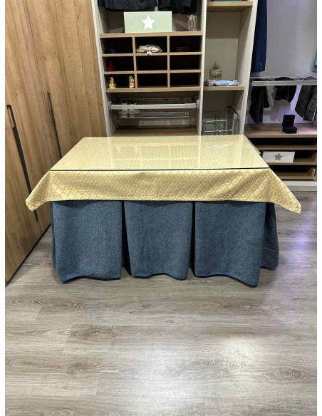 Ropa Antimanchas Extragruesa Ultraeficiente Azul con Tapete Libano Amarillo