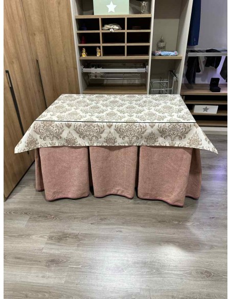 Conjunto Antimanchas Extragruesa Ultraeficiente Rosa con Tapete Mosaico Chocolate