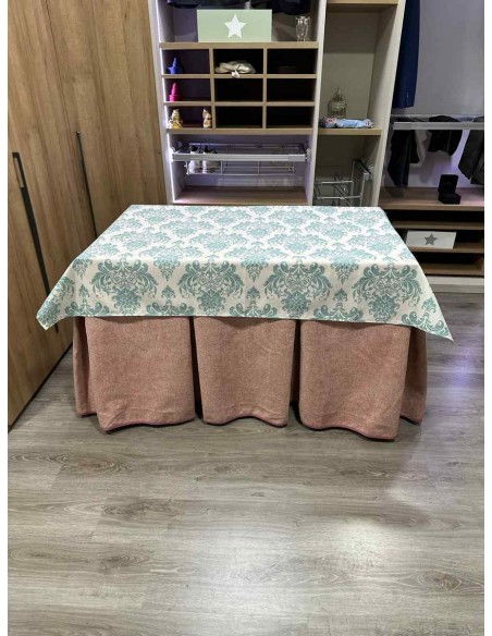 Conjunto Antimanchas Extragruesa Ultraeficiente Rosa con Tapete Mosaico Turquesa