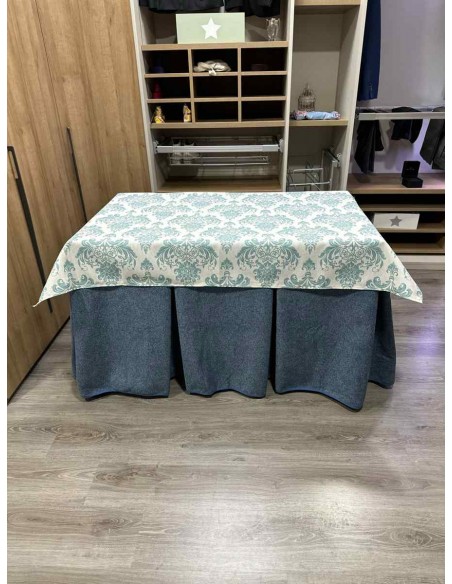 Conjunto Antimanchas Extragruesa Ultraeficiente Azul con Tapete Mosaico Turquesa