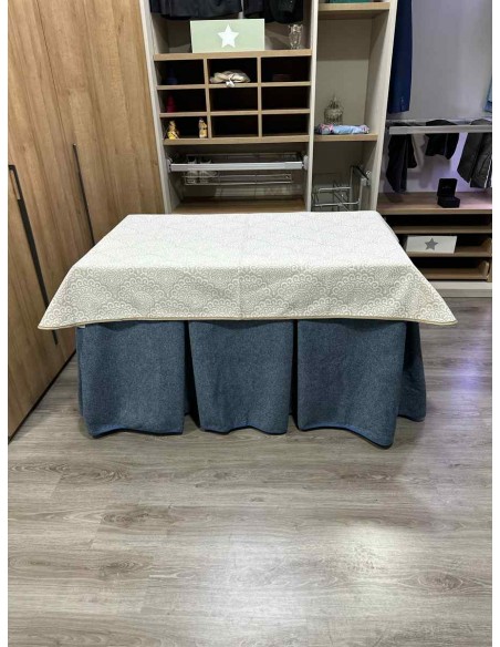 Conjunto Antimanchas Extragruesa Ultraeficiente Azul con Tapete Vainilla