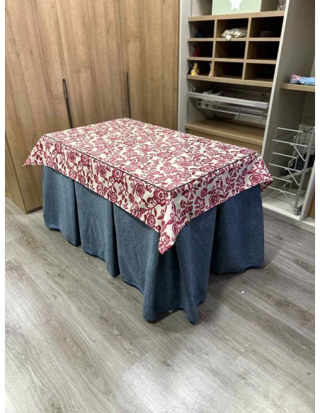 Conjunto Antimanchas Extragruesa Ultraeficiente Azul con Tapete Floral