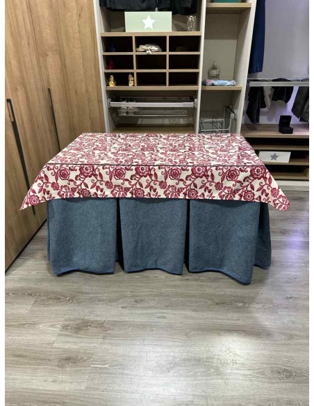 Conjunto Antimanchas Extragruesa Ultraeficiente Azul con Tapete Floral