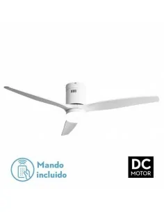 Ventilador de techo con mando a distancia temporizador en blanco