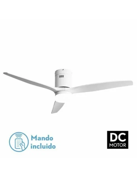 Ventilador de techo con mando a distancia temporizador en blanco