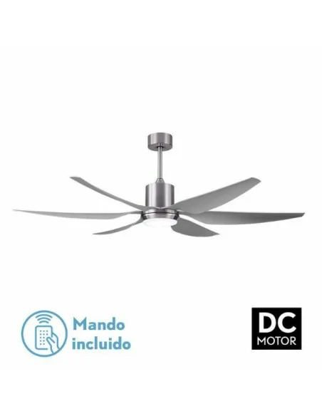 Modelo Otto Ventilador de techo plateado con control remoto