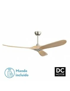 Ventilador de techo madera marrón claro con mando a distancia Marín