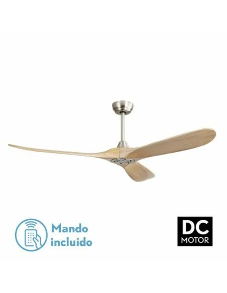 Ventilador de techo madera marrón claro con mando a distancia Marín