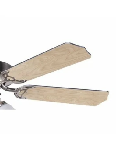 Foto de aspas en plata y madera de Ventilador de techo con tulipas Garbin