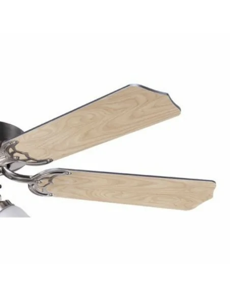 Foto de aspas en plata y madera de Ventilador de techo con tulipas Garbin