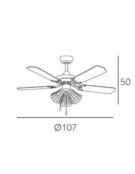 Medidas del ventilador de techo garbin
