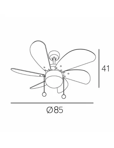 medidas del ventiador de techo para habitaciones infantil - delfin
