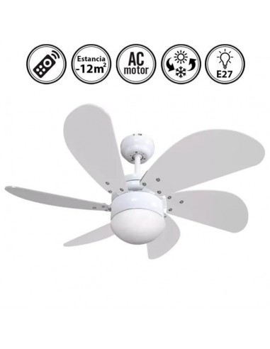 Ventilador de techo con luz  en color blanco