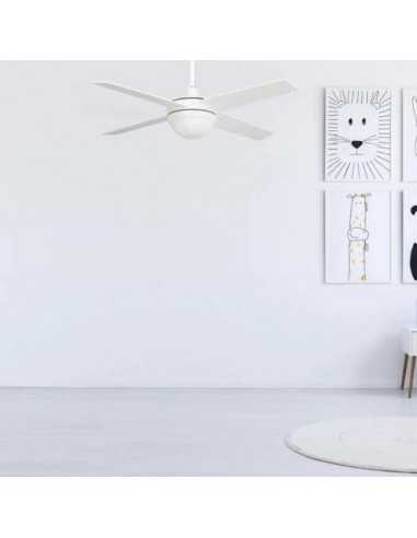 Foto del ventilador de techo en color blanco eolo