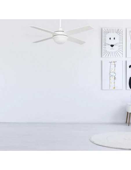 Foto del ventilador de techo en color blanco eolo