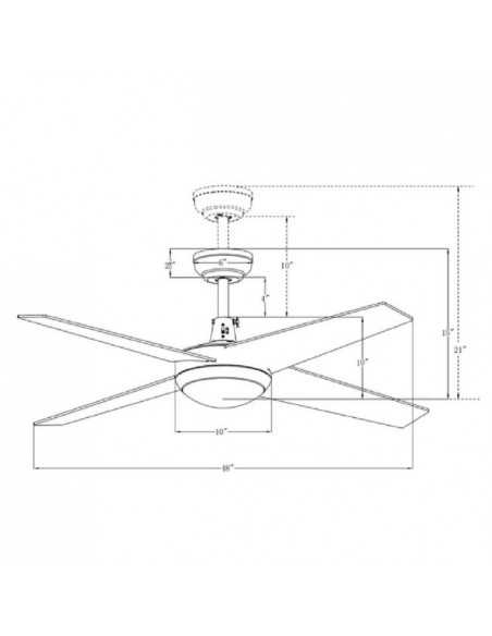 medidas del ventilador de techo eolo