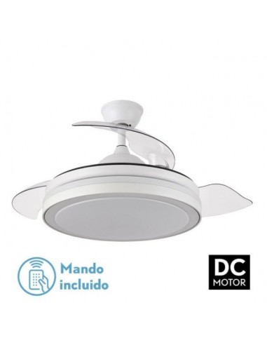 Ventilador de aspas plegables DC grande con mando a distancia en blanco- Esparta Ventilador de aspas plegables DC grande con mando a distancia en blanco- Esparta