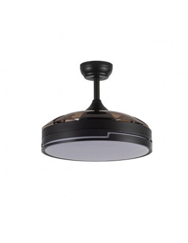 ventilador de techo de aspas ocultas retractil y mando a distancia - olimpia - color marrón ventilador de techo de aspas ocultas retractil y mando a distancia - olimpia - color marrón