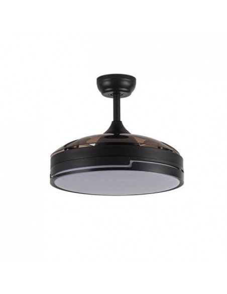 ventilador de techo de aspas ocultas retractil y mando a distancia - olimpia - color marrón ventilador de techo de aspas ocultas retractil y mando a distancia - olimpia - color marrón