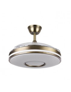 Lampara ventilador con aspas retractiles con mando a distancia en color oro - Dani 2